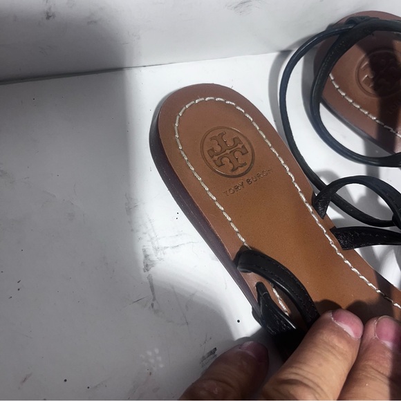Tory burch black ankle strap 6.5M  sandals barely worn. Very comfy! - Picture 7 of 7